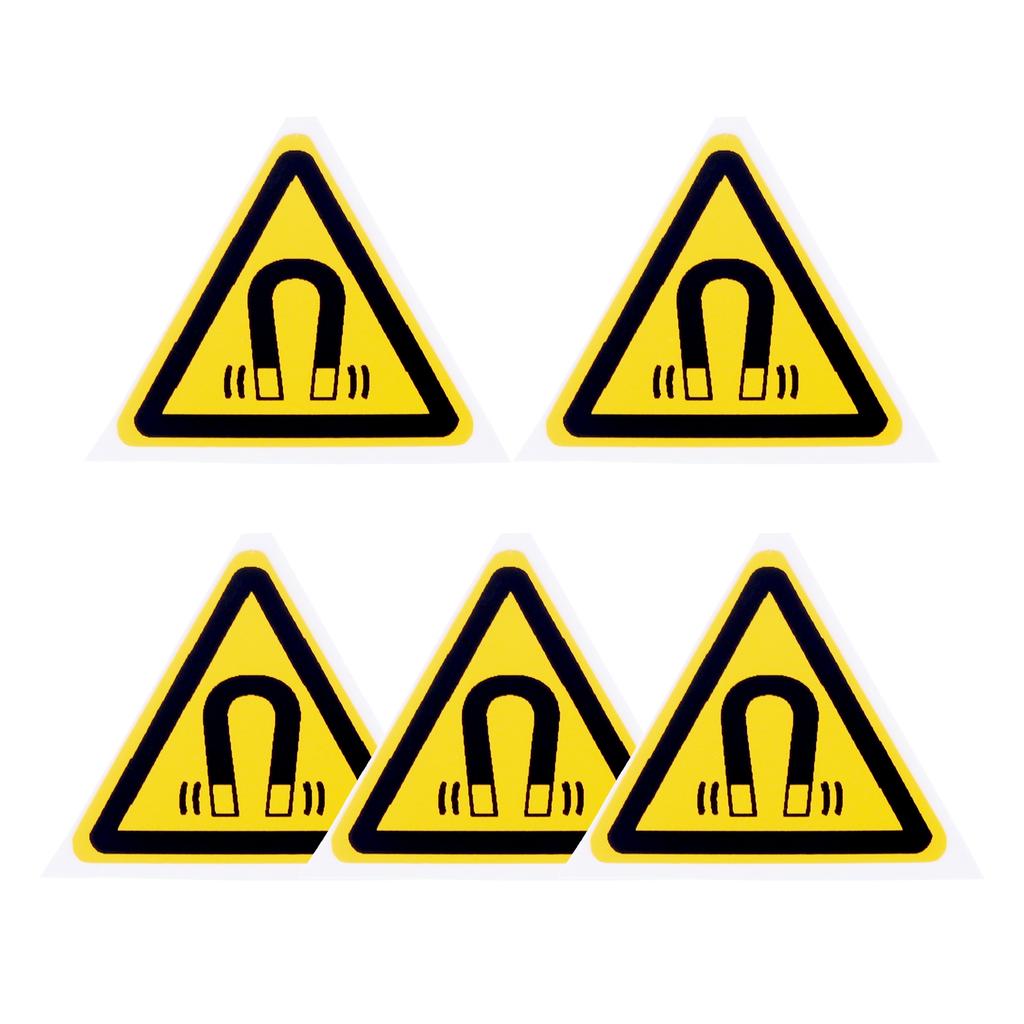 5Pc PVC Warning Signs Sticker Logo Security Safety Labels Water-Resistant Oil-Proof Warning Tag Wall Machine Sticker 25/50/100mm