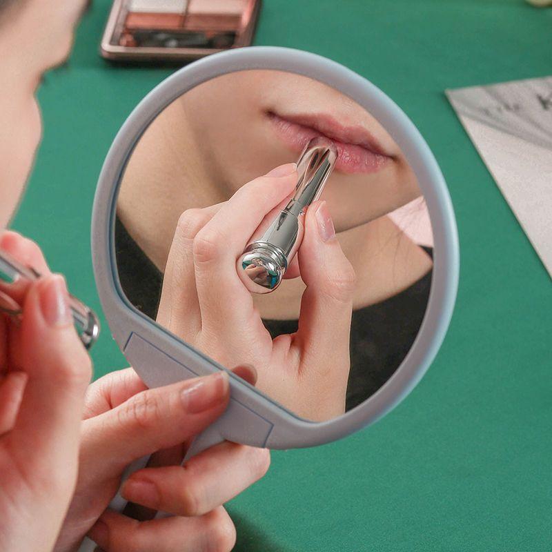 Clear Folding Handheld Makeup Mirror Dressing Mirror Student Girl Desktop Portable Dormitory Handy Cosmetic Mirror