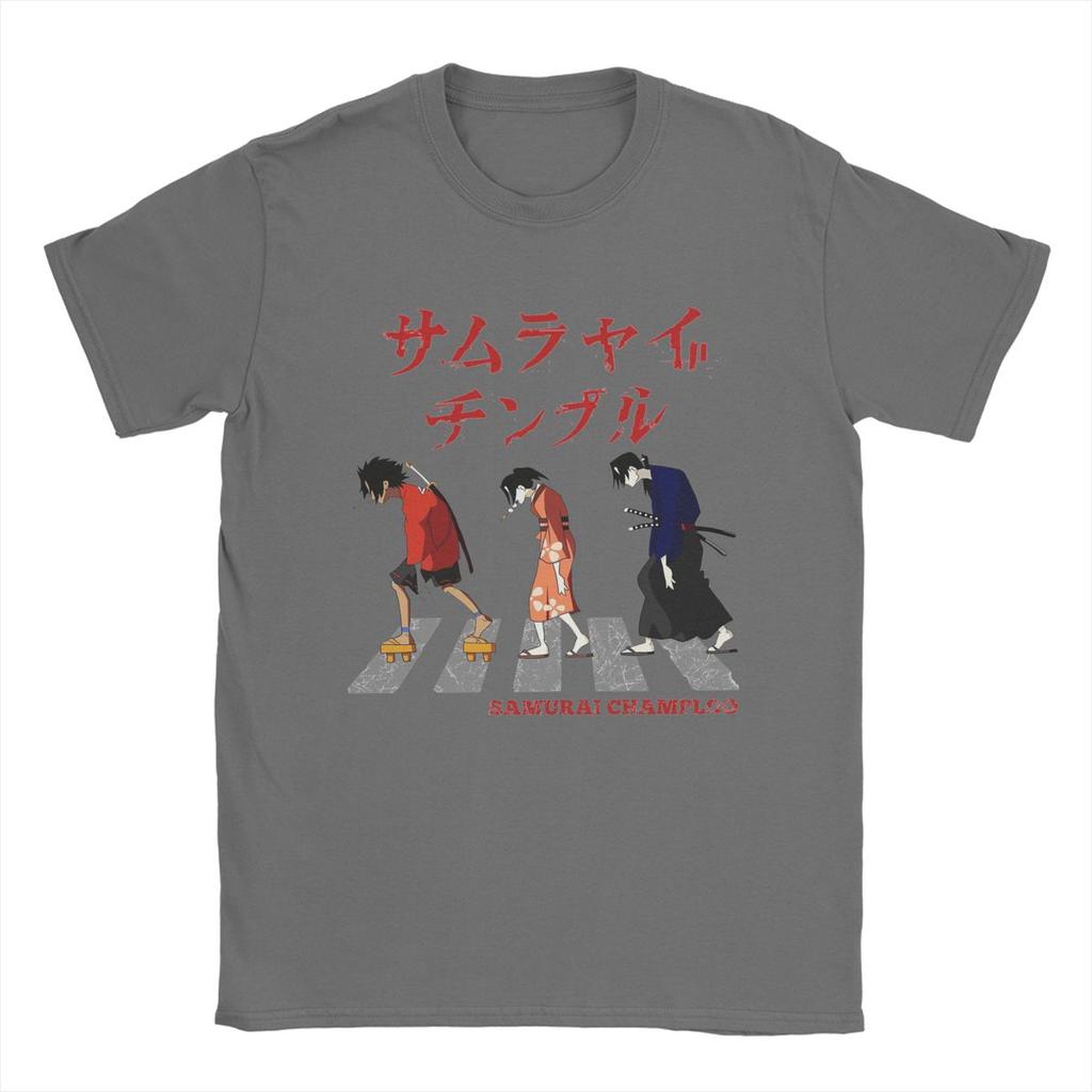 Samurai Champloo Walking Fuu Mugen Jin T Shirts Men Pure Cotton Funny T-Shirts Round Neck Tees Short Sleeve Clothes Printed
