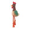 Squeaky Plush Rooster Dog Chewing Rope Toy With Soft Cotton Soothing Teething Toy For Indoor Outdoor Pet Entertainment