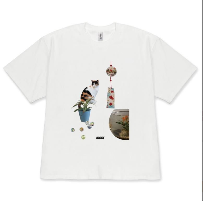 

Cute Calico Cat Shirt for Women Unisex Japanese Aesthetic Cat and Fish Graphic Tee Cute Cat Print Casual Top for Cat Lovers Kawaii S