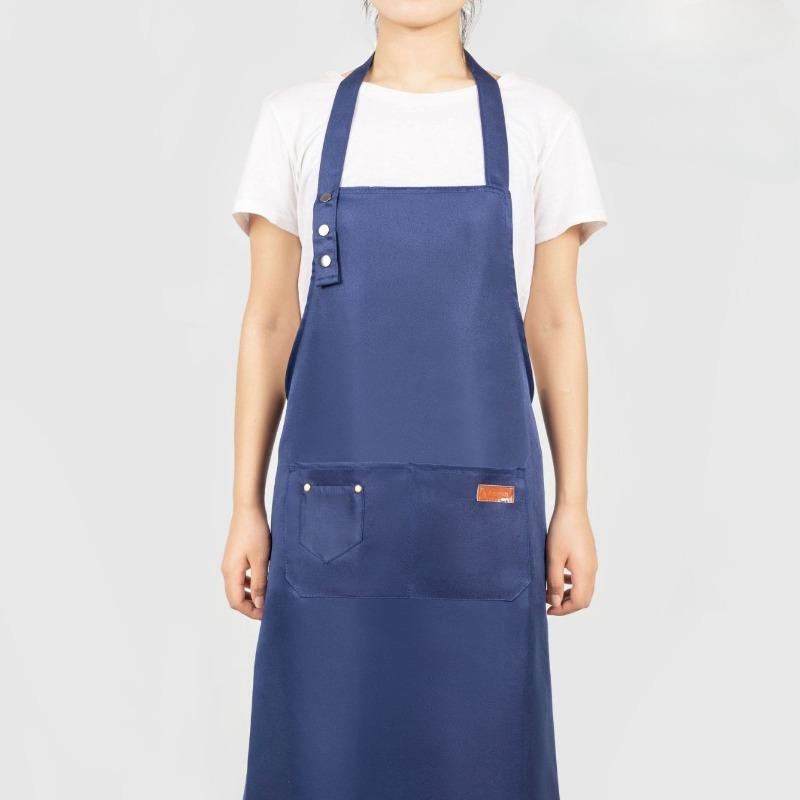 2025 Anti-fouling and Waterproof Apron Black Adjustable Home Restaurant Milk Tea Advertising Fashion Apron