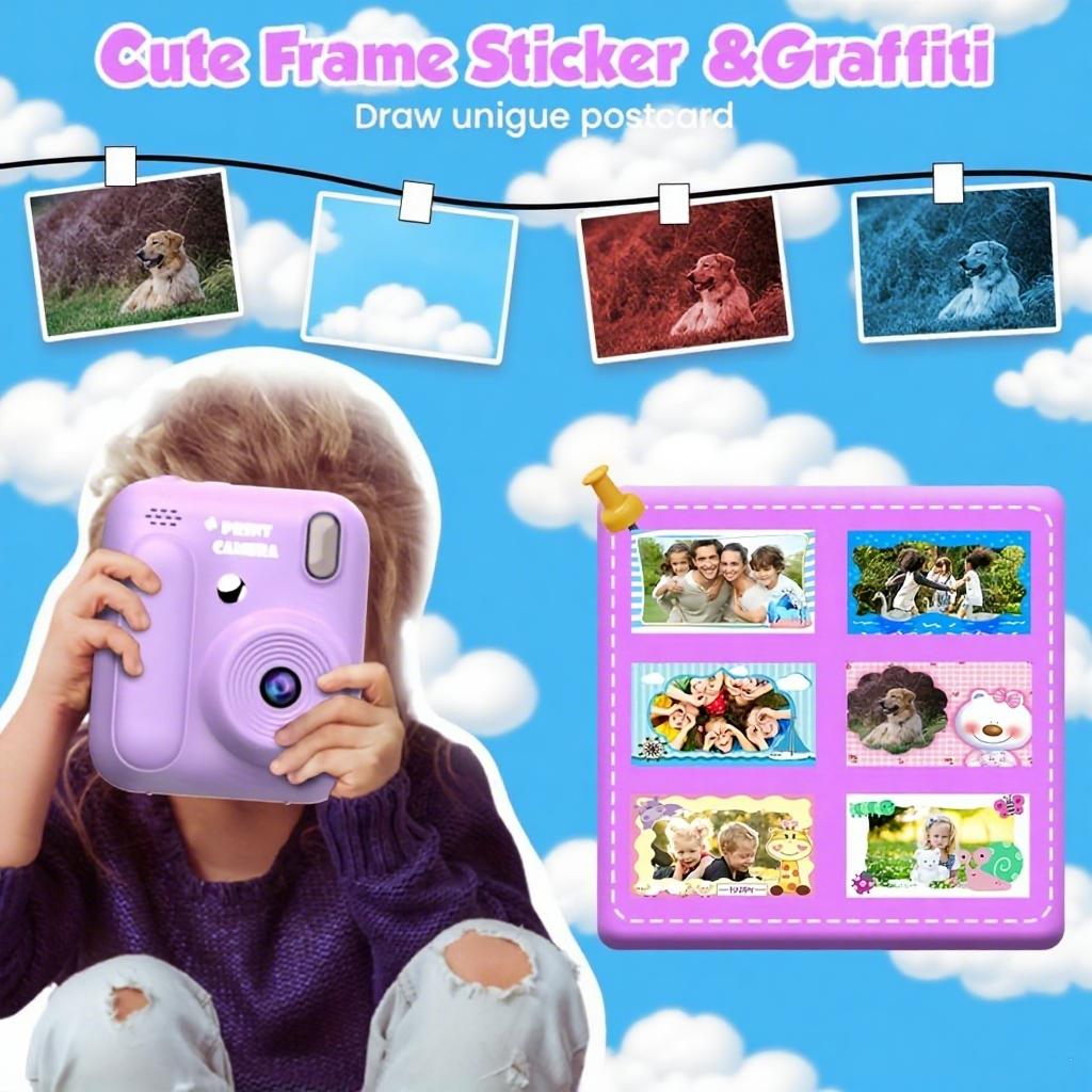Kids Instant Camera Color Printing Camera 32GB 1080P Thermal Print Digital Camera Print Photo Video Games Music Children Gift