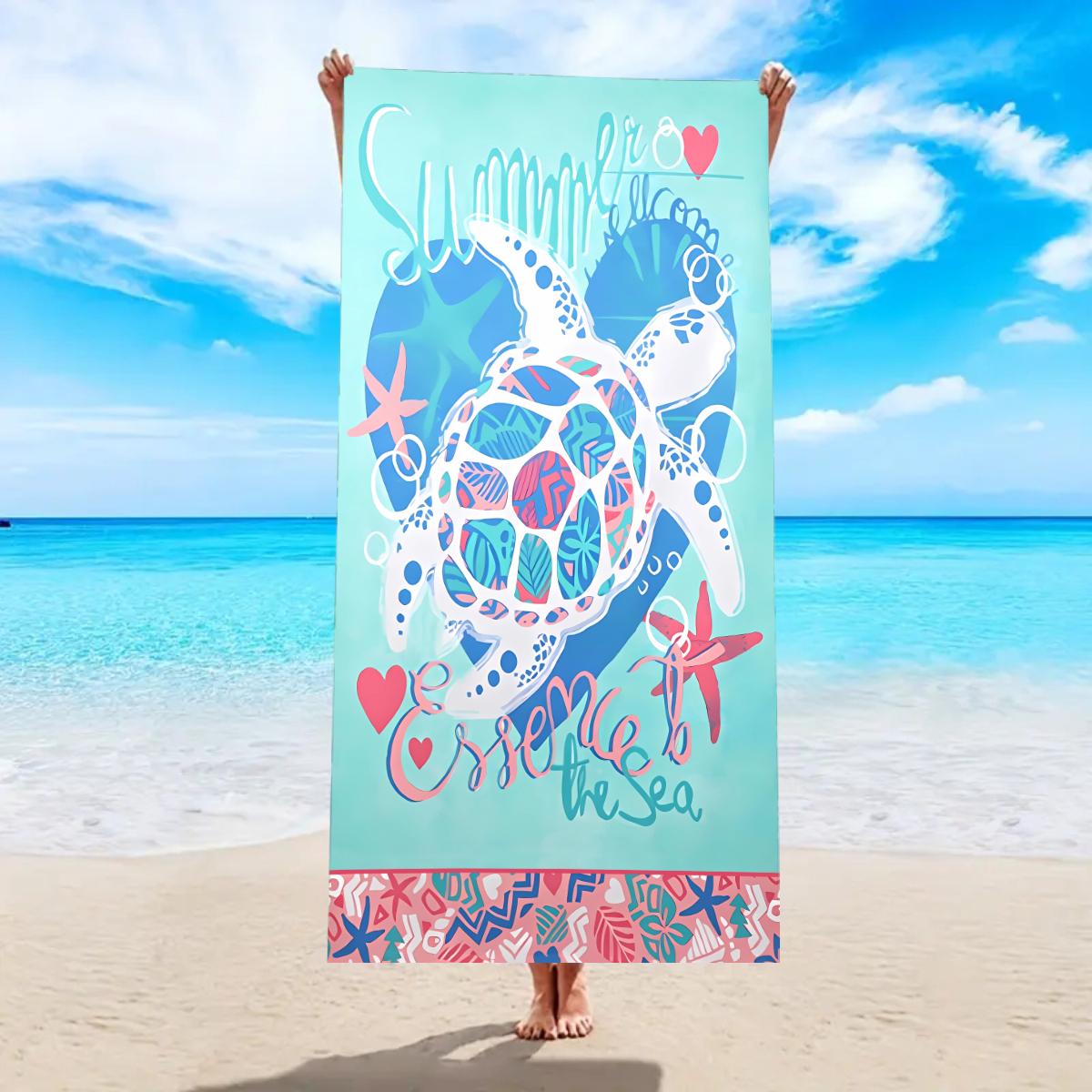 1pc Cartoon animal printed beach towel, ultra-fine fiber quick drying absorbent soft swimming towel, swimming sports towel W40*H60(CM)
