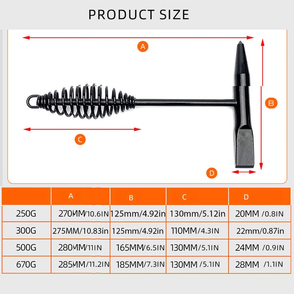 Professional Welding Slag Hammer High Carbon Steel Welding Hammer with Ergonomic Spring Handle for Debris Removal