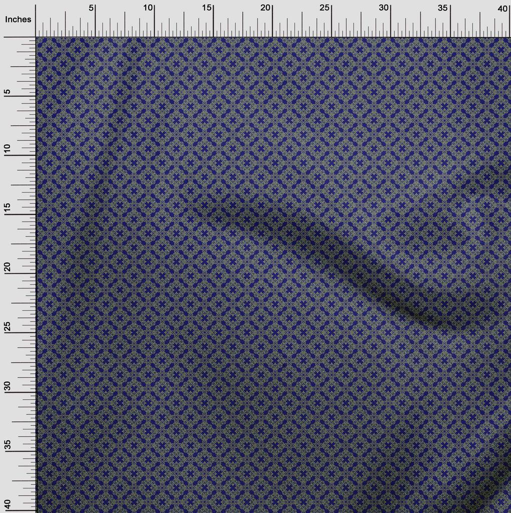 oneOone Cotton Flex Navy Blue Fabric Asian Floral Dress Material Fabric Print Fabric By The Yard 40 Inch