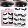 3 Pairs Of Chemical Fiber False Eyelashes, Thick Curled Eyelashes, Natural Slender False Eyelashes