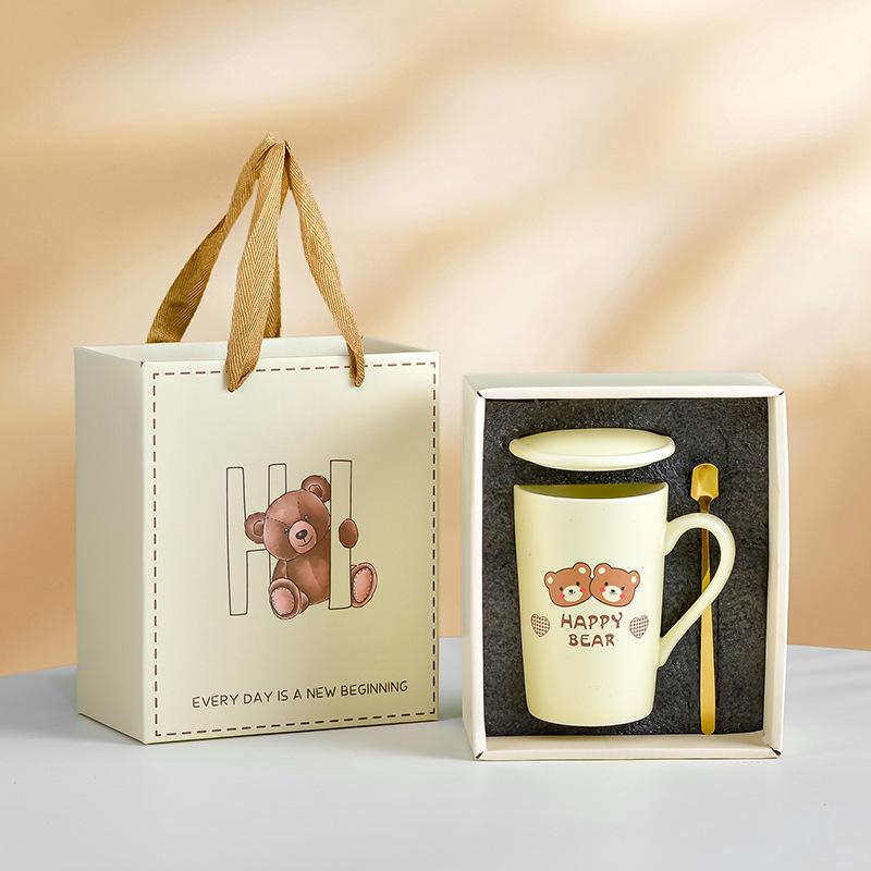Souvenir Ceramic Couple Cup Set: Perfect for Weddings, Full Moons, Openings, or Business Gifts, with Custom Logo Printing Available.