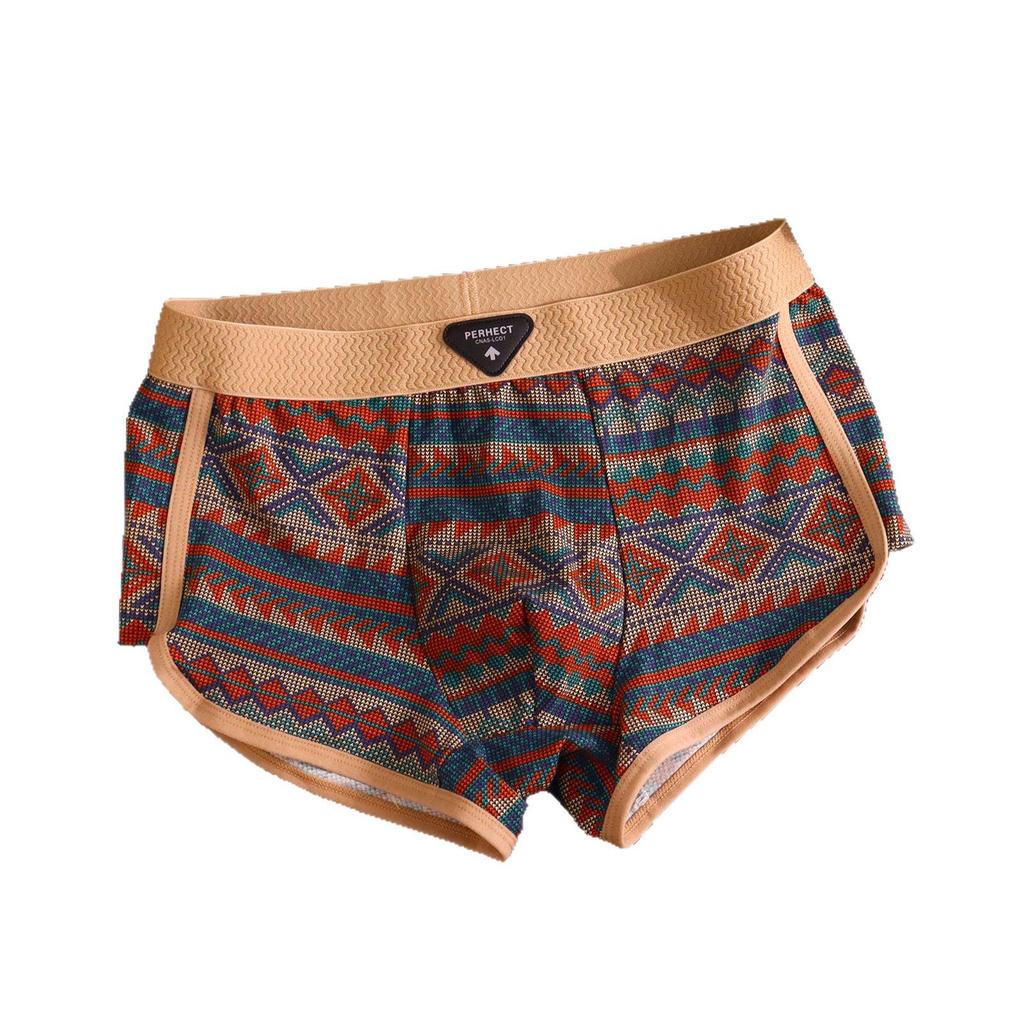 Ethnic Style Antibacterial Cotton Men's Boxer Briefs - New 2025 Design