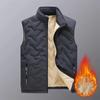 Men's Black Lambswool Vest – Warm, Thick Plush Outerwear for Autumn & Winter