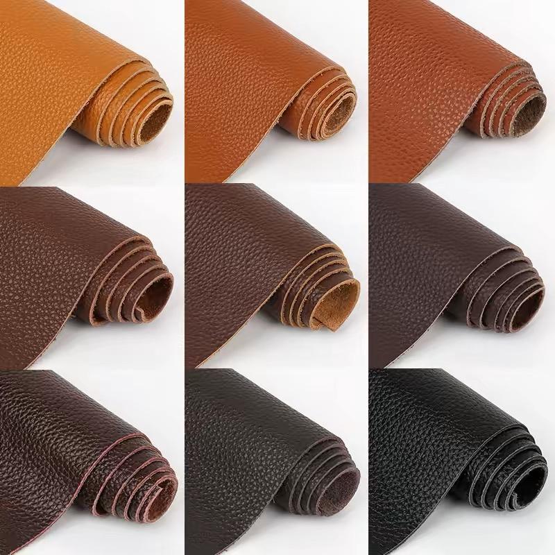 Piele naturală, strat superior piele de vacă, țesătură din piele maro, piele importată, canapea cafea întreagă, geantă moale de noptieră, piele