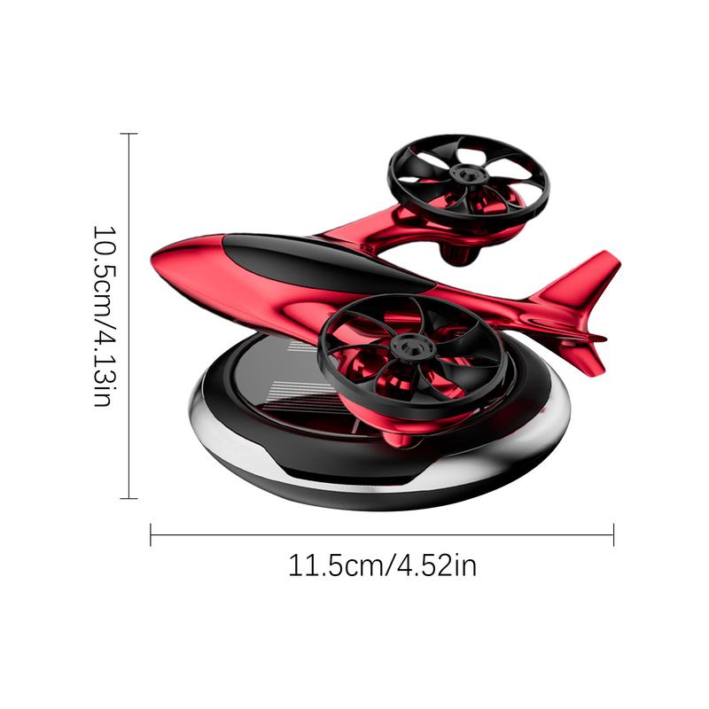 Para ornamentos de aromaterapia, difusores de óleo de carro solares, purificador de ar de carro rotativo movido a energia solar, avião bimotor, aromaterapia de carro