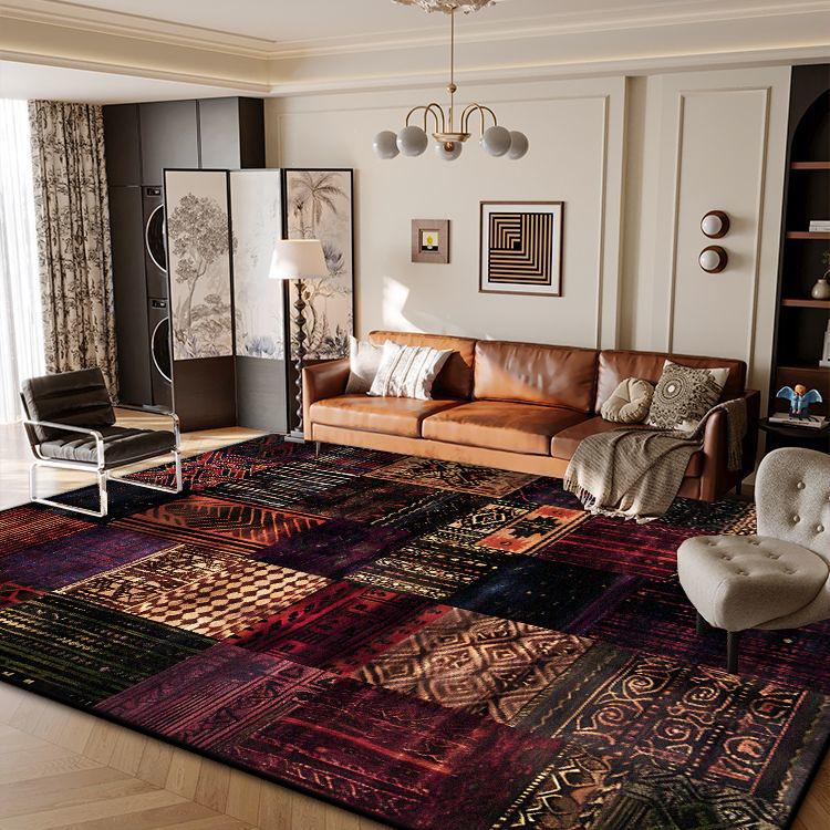 

Boho Retro Carpet for Living Room Geometric Decoration Luxury Bedroom Bedside Rug 200x300 Foldable Non-slip Soft Mat Washable 200*230cm
