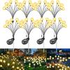 Lampy Zewnętrzne Solarne Lampy Trawnikowe Lampy Ogrodowe LED Napędzane Wiatrem Świetliki Lampa z Wtyczką Gruntową do Ogrodu Trawnika Krajobrazu Świąteczne Światło