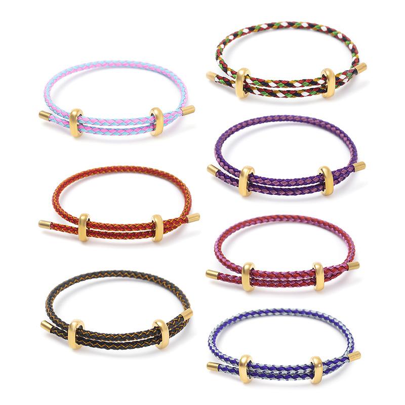 5 ks Módní dvojitý pletený náramek pro muže a ženy, nerezová ocel, nastavitelný, pár, milánský provázkový náramek, DIY šperkový doplněk