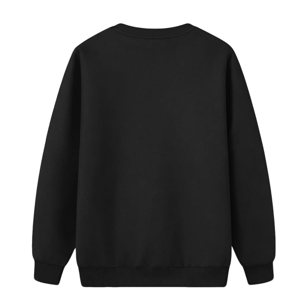 Herr Rundhals Fleecefodrad Tjock Enfärgad Sweatshirt
