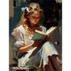 Vintage Read Elegant Girl Book Lovers Poster Women Portrait Oil Painting On Canvas Painting Wall Art Picture for Room Home Decor