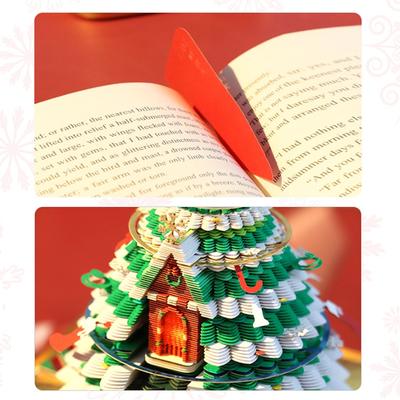 2026 Desk Calendar With Led Light Christmas Tree Sculpture 3D Tear-Away Calendar Paper Carving Art Christmas Day Decoration