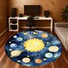 1pc Sun Planet Round Chair Mat Office Area Rug - Non-Slip, Floor Mat for Office, Bedroom, and Indoor Decor P127241
