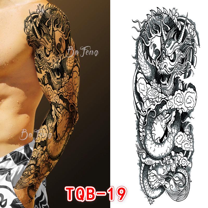 Waterproof Full Arm Floral Tattoo Stickers - Cross-Border Design for Europe & America
