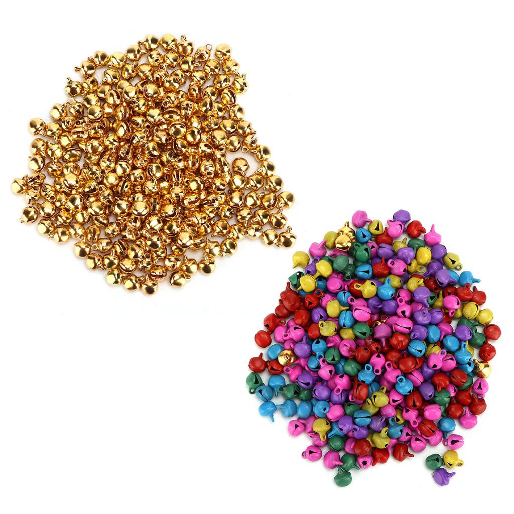 300pcs Small Bells DIY Mini Tiny Iron Jingle Bells with Hole for Craft Jewelry Festival Birthday Dec