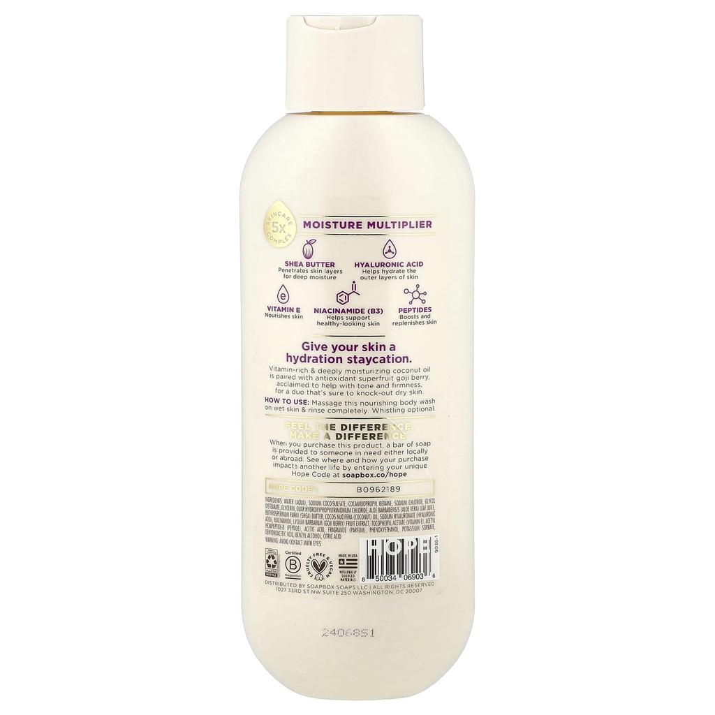 Soapbox Nourishing Body Wash, Coconut + Goji Berry, 591ml (20fl Oz)