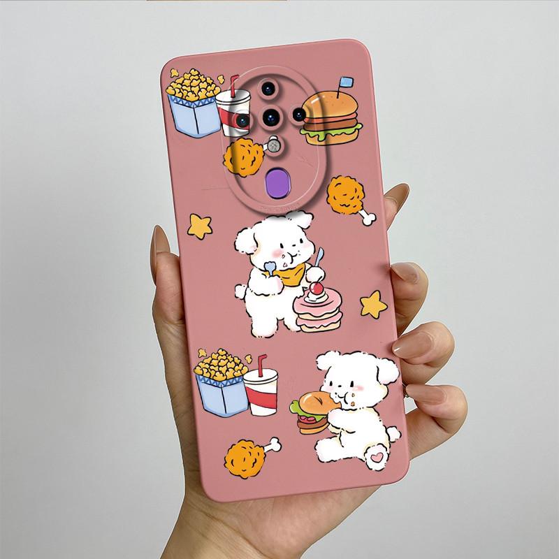 For Tecno Spark 6 KE7 Case Spark6 Silicone TPU Soft Phone Casing Sweet Painted Printed Shockproof Protective Back Cover