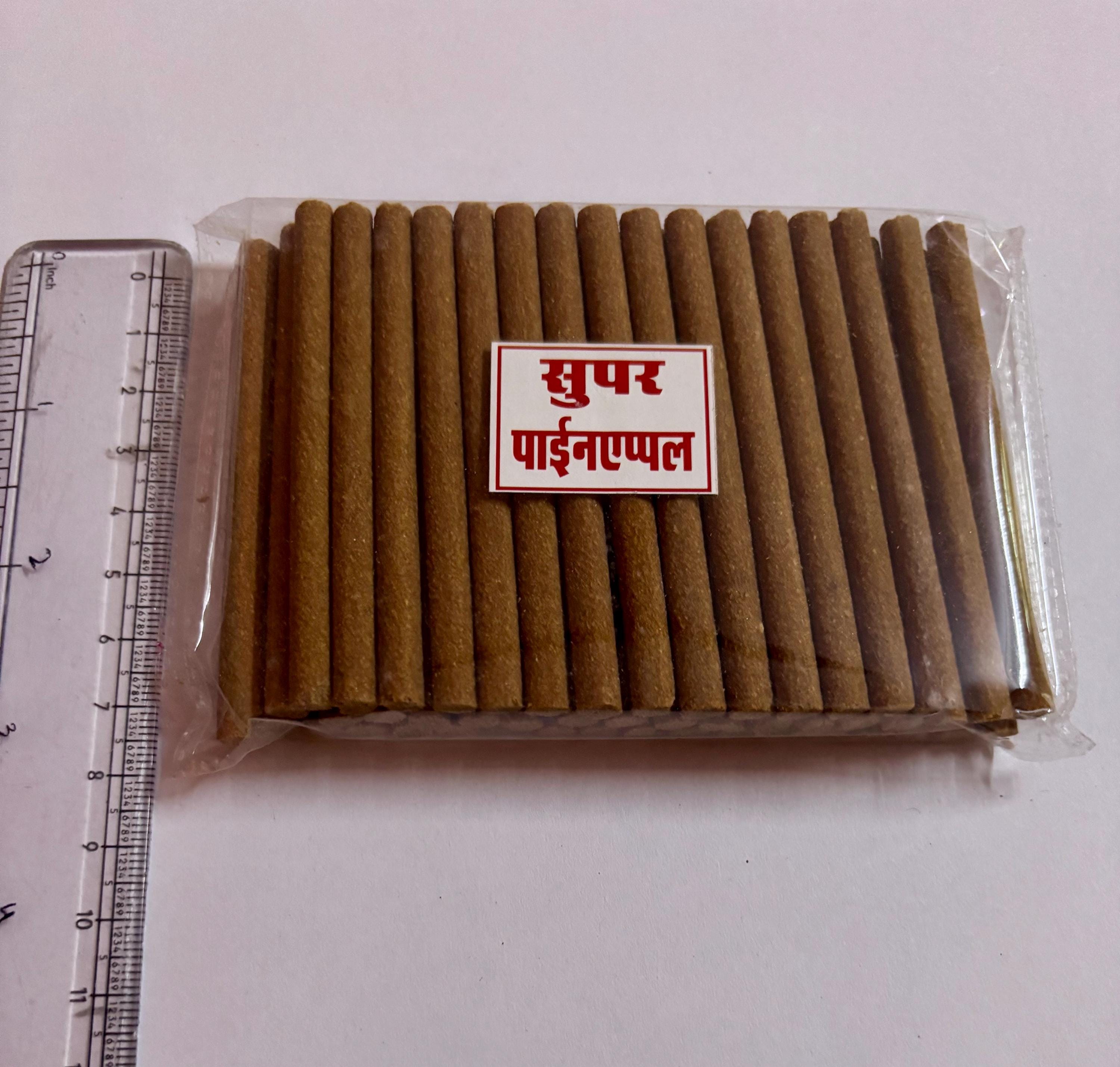 Indian PINEAPPLE FRAGRANCE DHOOP, Annanas Incense Sticks 45-50 pc Meditation Puja Yoga- traditionally hand rolled Free Ship Pack of 1