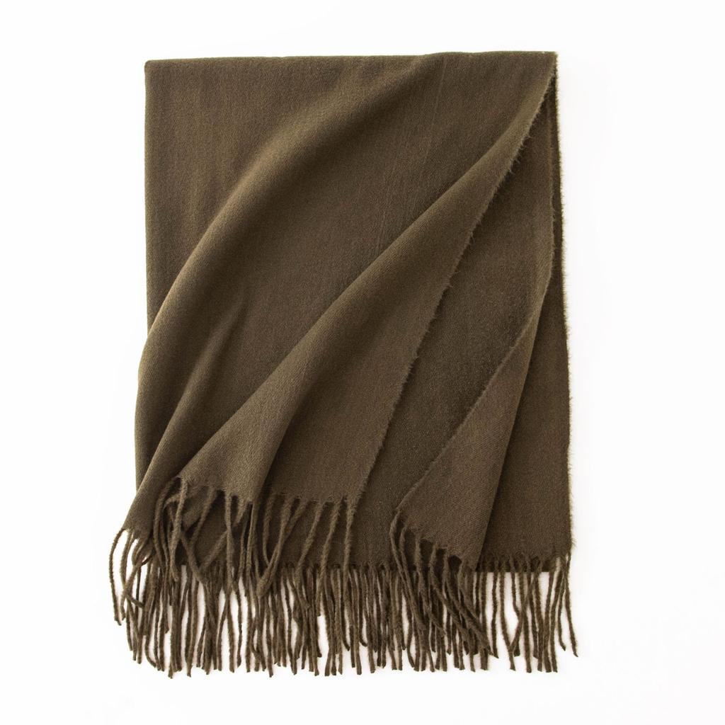 Cashmere Feel Solid Color Women's Imitation Cashmere Scarf Spring Atmosphere Korean Style Versatile Mid Length Shawl Scarf