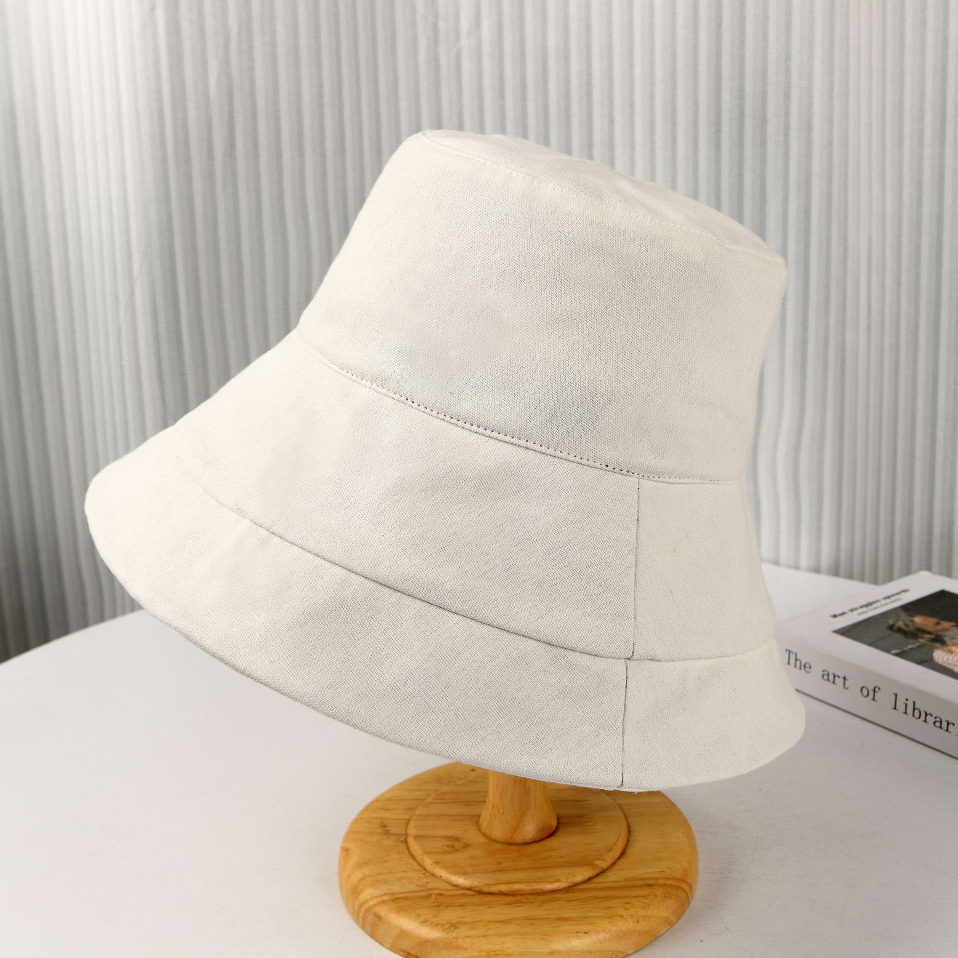 

Women s Bucket Hat Summer Hats For Women Fisherman Cap Solid Color Cotton Foldable Sunscreen Sun Hat Female Korean New Wide Brim 56-58cm молоко, білий колір
