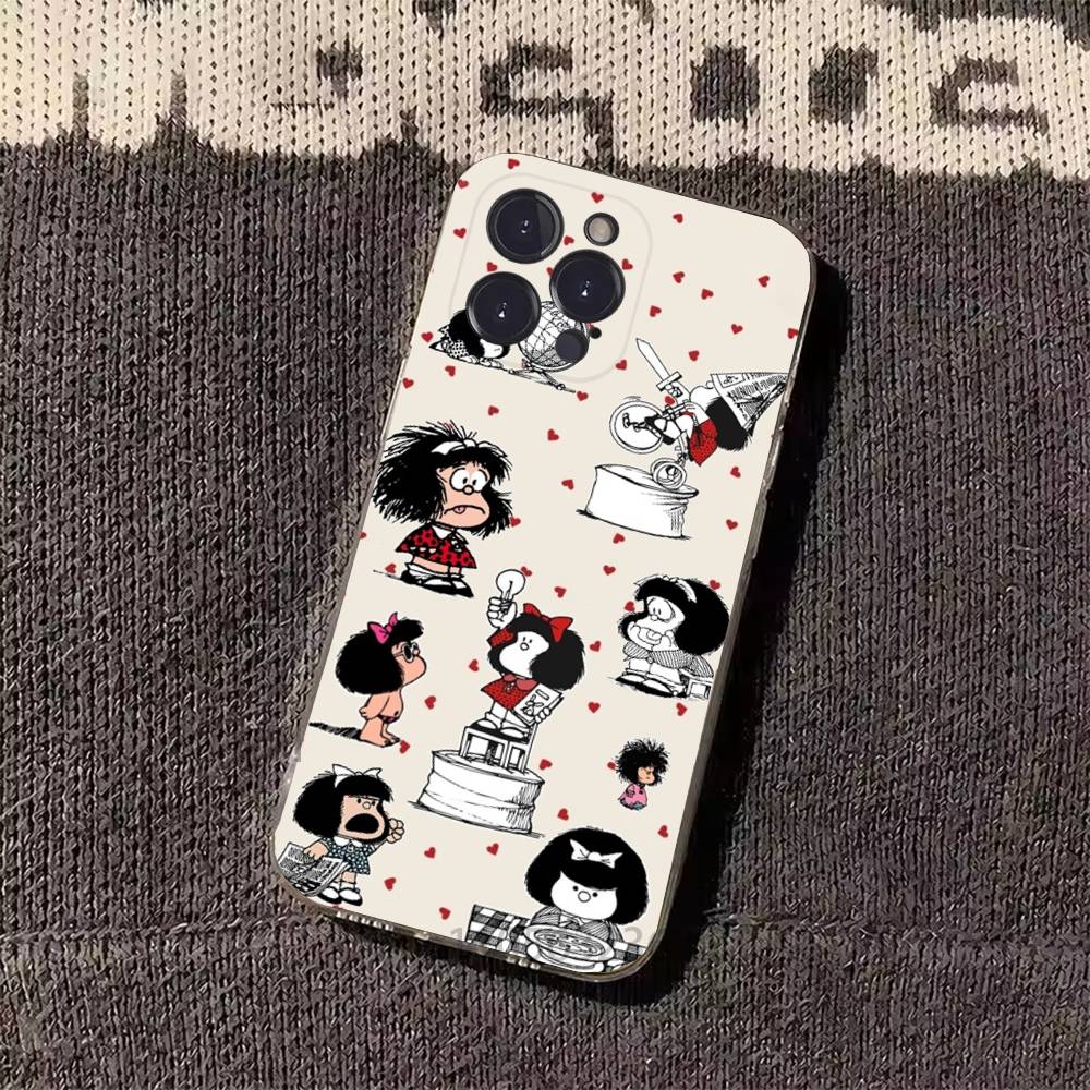 Funny M-Mafalda Phone Cases For iPhone 17 16 15 14 13 12 11 Pro Max Plus Luxury Camera Protection Plastic