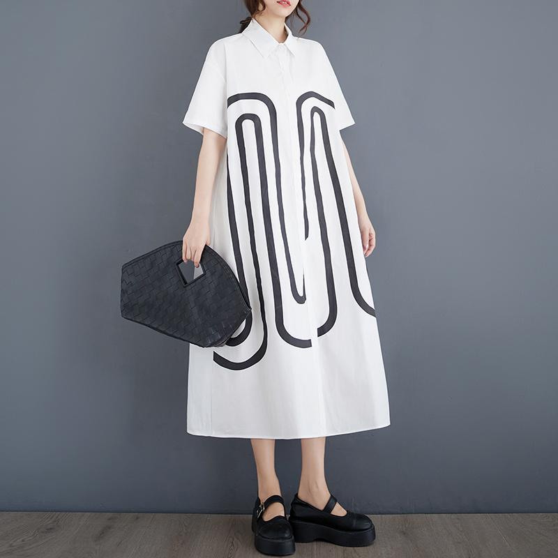 

Dimanaf 2025 Плюс Размер Женское Летнее Платье Женское Базовое Длинное Платье С Принтом Свободное Винтажное Макси Хлопковое Платье На Пуговицах One Size белый