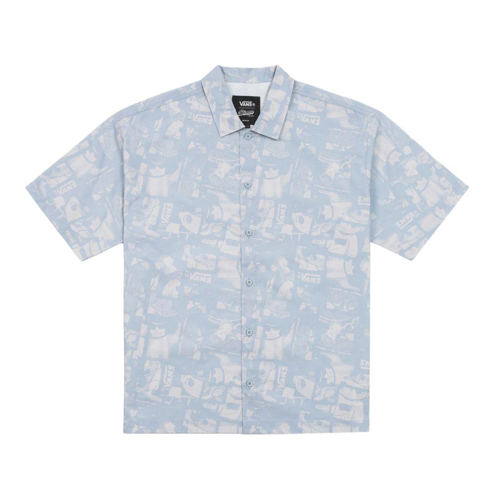 Vans X Pop Mart Dimoo World Artist Collection Casual Loose Fit All Over Print Simple Short Sleeve Shirt Unisex shirts VN000ZT03SL1