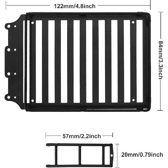 Dachgepäckträger für 1/18 RC Crawler Auto TRX4M - Dachgepäckträger mit LED-Scheinwerfern & Leiter - 1:18 RC Crawler Deko Upgrade