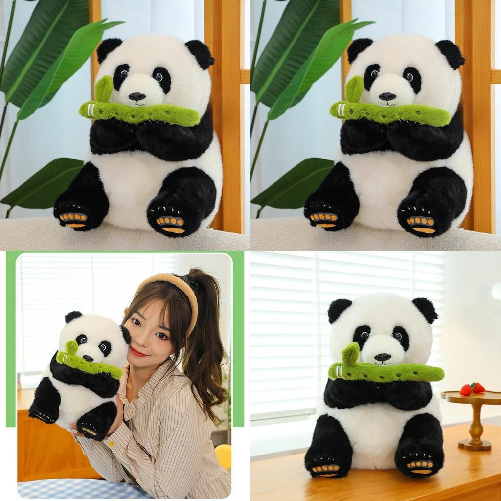 Adorable Bamboo Flute Panda Plush Toy Soft Stuffed Animal For Kids Gifts