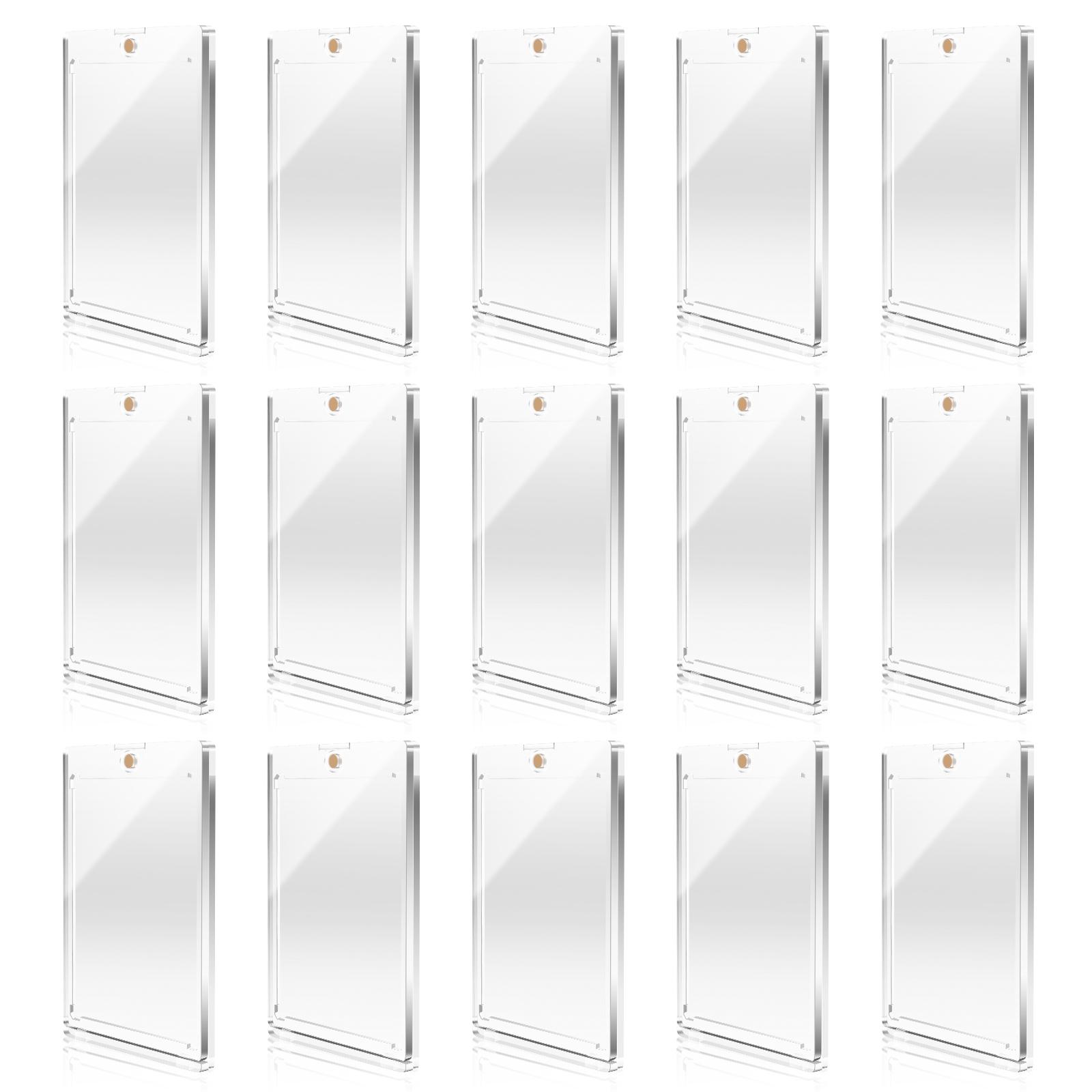 

Набор держателей для магнитных карт 15 шт. Защитные рукава из твердого пластика Витрина для коллекционных карт Бейсбол Футбол Спорт Yugioh Карта