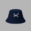 Bow embroidered denim fisherman hat children spring and summer fashion travel sunscreen sunshade basin hat