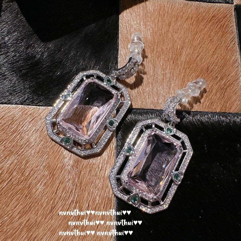 Kolczyki z różowym koszykiem kwiatów Paparazha 18-karatowe złoto Barbie Pink Petal Zircon Bransoletka Zestaw