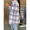 Autumn Women's Plaid Button Down Shirt Jacket Long Sleeve Casual Outerwear For Women