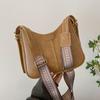 Retro fashion simple temperament wide shoulder strap shoulder bag women's early spring new versatile messenger bag women