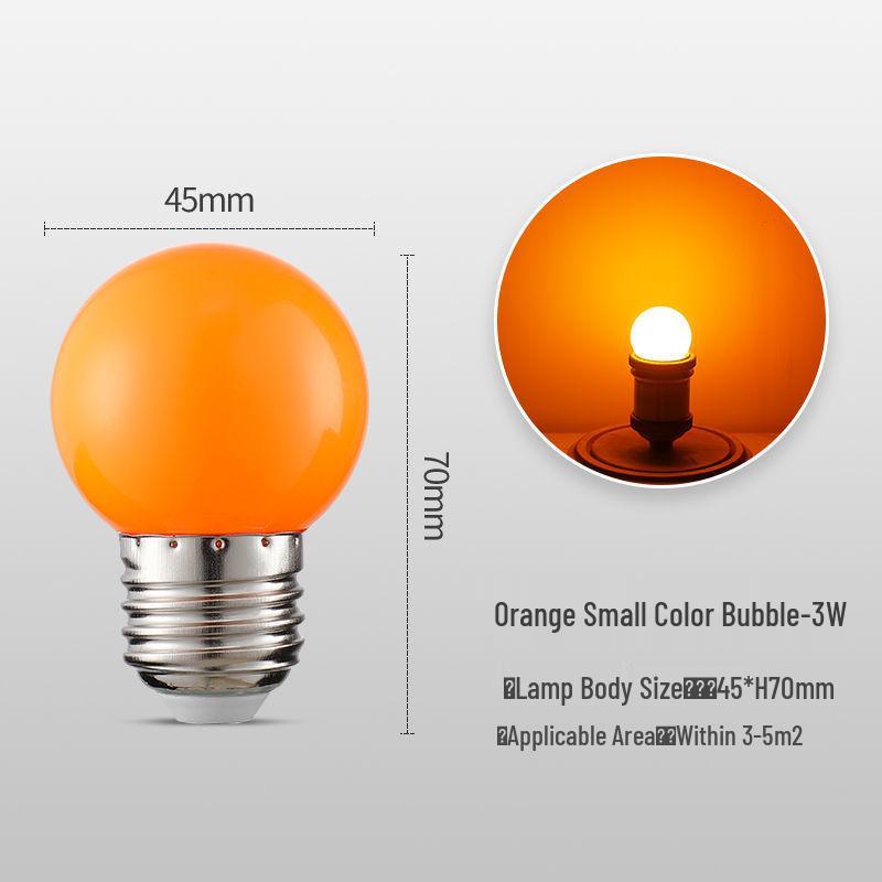 LED Color E27 Screw Base Night Light Bulb - Romantic Room Decoration, Bedroom Universal Type
