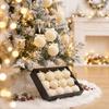 Assorted Colors Velvet Bow Baubles Striped Texture Charming Xmas Spheres  Room Decor