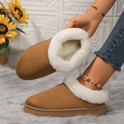 Hairy Mouth Snow Boots for Women, Thick Soled Short Tube, Thick and Lightweight Cotton Shoes