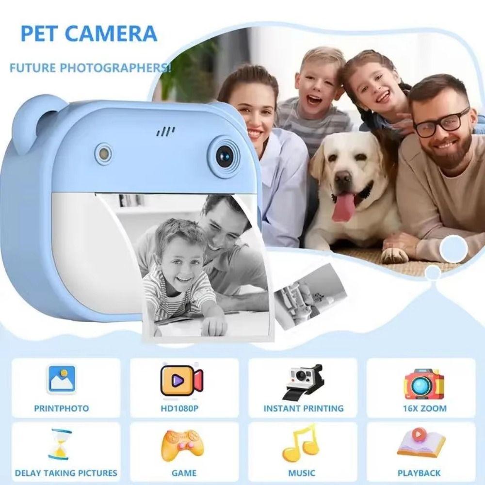 With Print Paper Children Digital Camera 2.0Inch HD Screen Mini Instant Print Toys  Educational