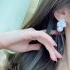 Three Leaf Clover Full Paved Zircon Imitation Pearl Stud Earrings