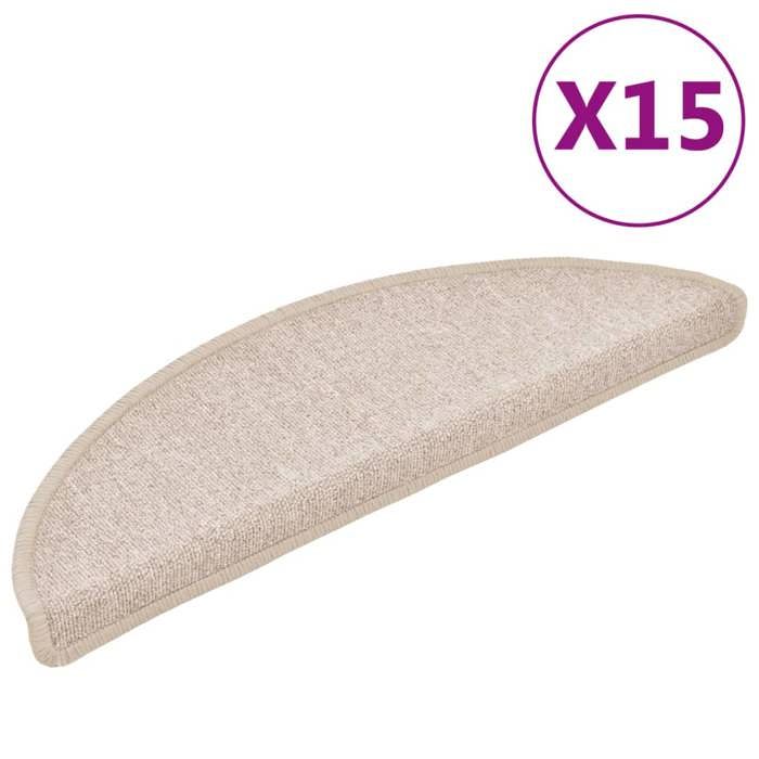 VidaXL Stair Carpet 15 Pieces 56 X 17 X 3 Cm Taupe Semi-circular 133882