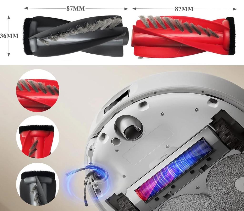 Zestaw Zamienny, Szczotki Filtry Worki Do Roborock Qrevo Curv/Qrevo Edge