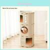 Cat Scratching Post With Multistory Cat House Made Of Polyester And Felt For Indoor Play