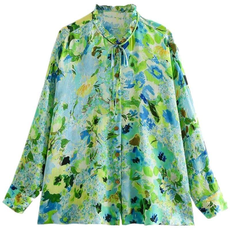 Fashion Style 2023 Summer New Arrival Fashion Women's Fashion Clothing Laminated Decoration Print Shirt 3034166 330
