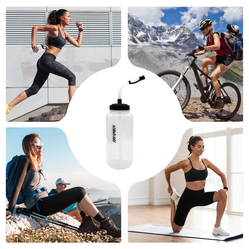 Hockey Water Bottle With Long Straw 1000ml Hockey Water Bottle Reusable Long Straw And Squeeze Drinking Bottle For Cycling